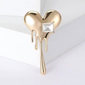 Valentine’s Day Rhinestone Heart Brooch Pin for Lovers
