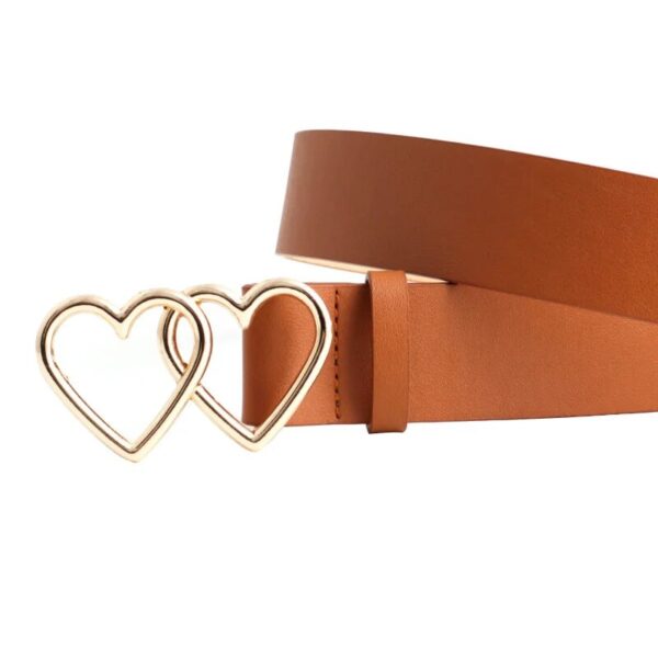 Chic Love Heart Double-ring Buckle Belt for Women - Image 4