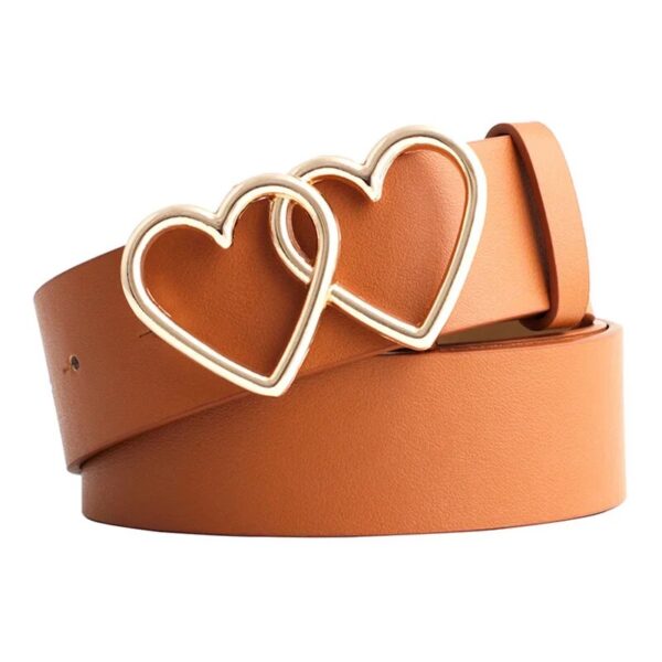 Chic Love Heart Double-ring Buckle Belt for Women - Image 2