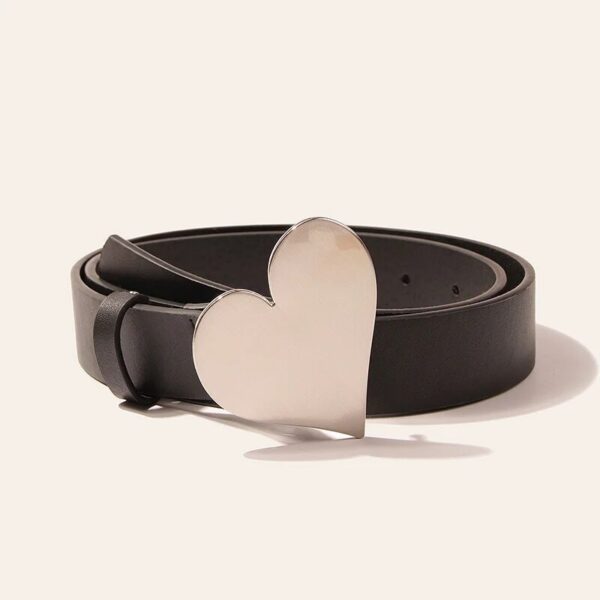 Luxury Heart Buckle Punk Leather Belt for Women