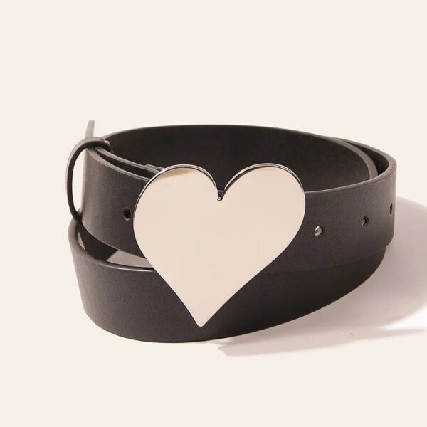 Luxury Heart Buckle Punk Leather Belt for Women - Image 2