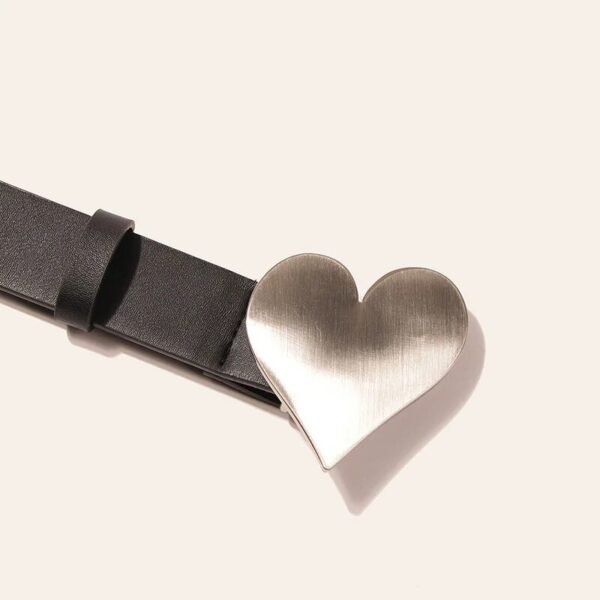 Luxury Heart Buckle Punk Leather Belt for Women