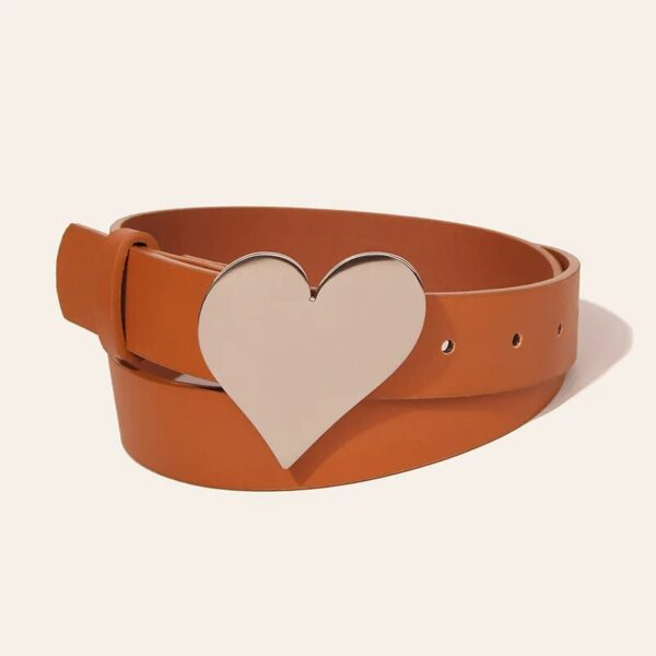 Luxury Heart Buckle Punk Leather Belt for Women