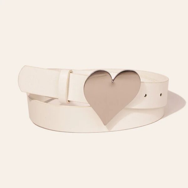 Luxury Heart Buckle Punk Leather Belt for Women