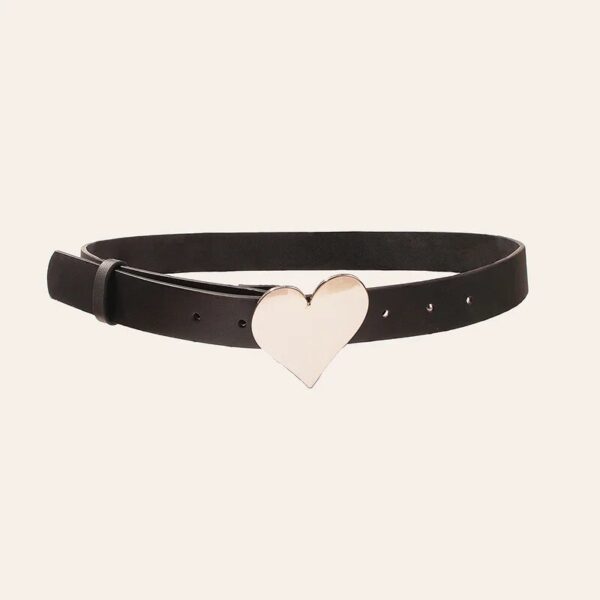 Luxury Heart Buckle Punk Leather Belt for Women