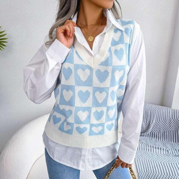 Heart Wave Knit Vest