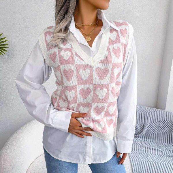 Heart Wave Knit Vest