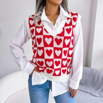 Heart Wave Knit Vest