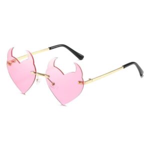 Pink Heart-Shaped Sunglasses for Women