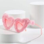 Chic Retro Heart-Shaped Plush Sunglasses