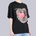 Love Letter Heart Print Women's Casual T-shirt