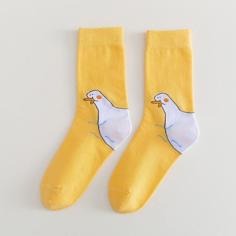 2023 New Fahsion 1Pair Funny Crazy Goose Head Sport Cotton Sock Creative Happy Animal Casual Socks Women Men Universal