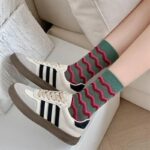 Harajuku Vintage Pink Striped Socks