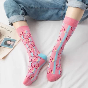 Colorful Cartoon Cotton Long Socks for Women