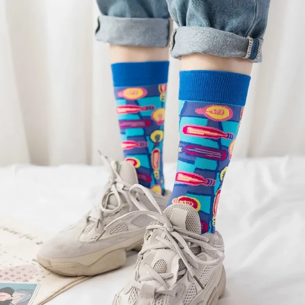 Colorful Cartoon Cotton Long Socks for Women