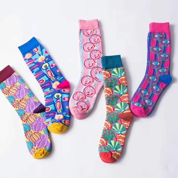 Colorful Cartoon Cotton Long Socks for Women