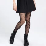 Gothic Love Heart Mesh Tights