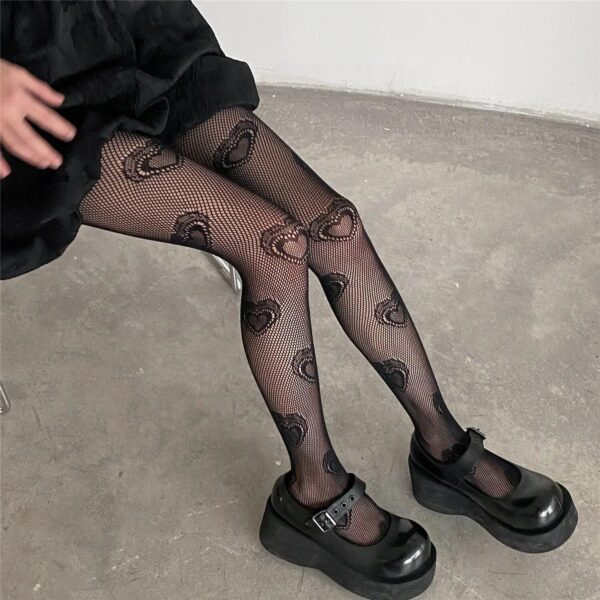 Japanese Lolita Floral Rattan Lace Mesh Tights