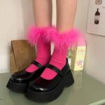 Feather Fur Cotton Socks