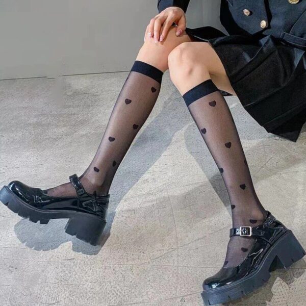 Women’s Heart Patterned Knee Socks