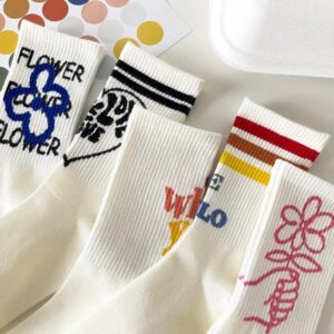 Chic Striped Letter Print Cotton Thermal Socks