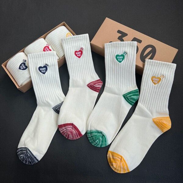 Charming Kawaii Love Letter Embroidered Cotton Socks