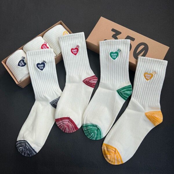 Charming Kawaii Love Letter Embroidered Cotton Socks - Image 4