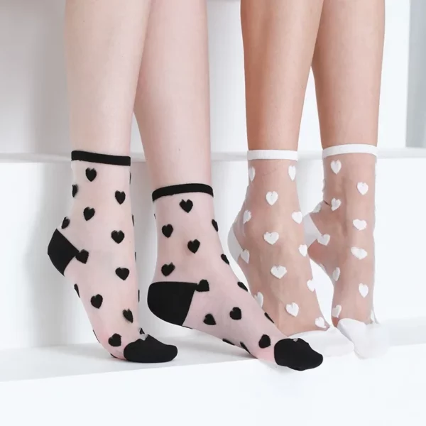 Chic Heart Love Lace Transparent Socks