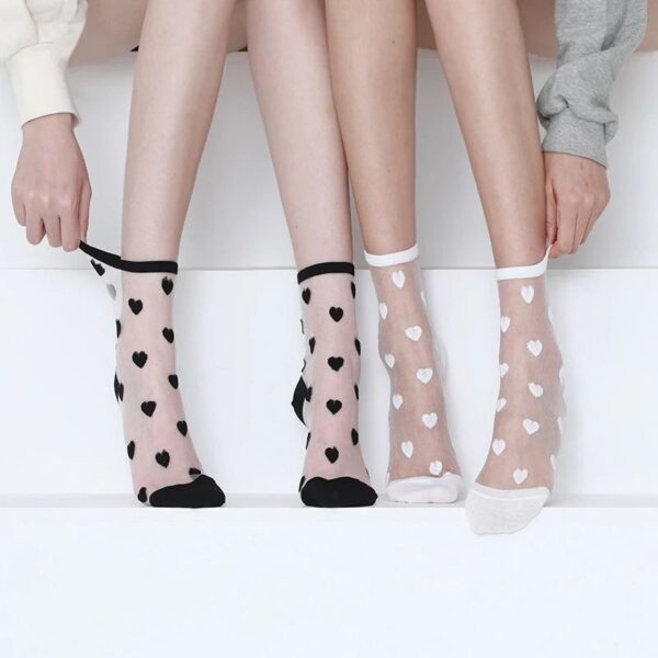 Chic Heart Love Lace Transparent Socks
