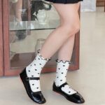 Kawaii Heart Print Ruffle Socks