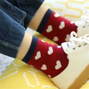 Colorful Heart Patterned Harajuku Socks