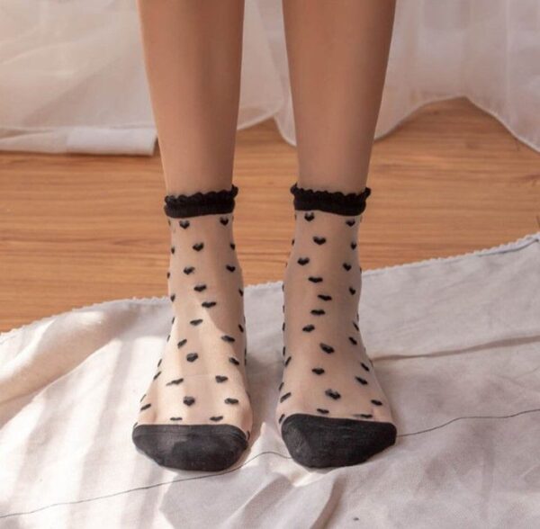 Heart Lace Summer Mesh Fishnet Short Socks