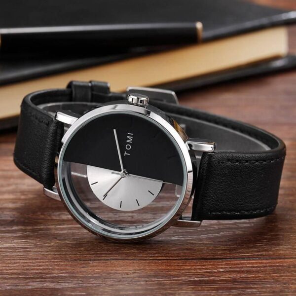 Creative Half-Transparent Leather Couple Watch