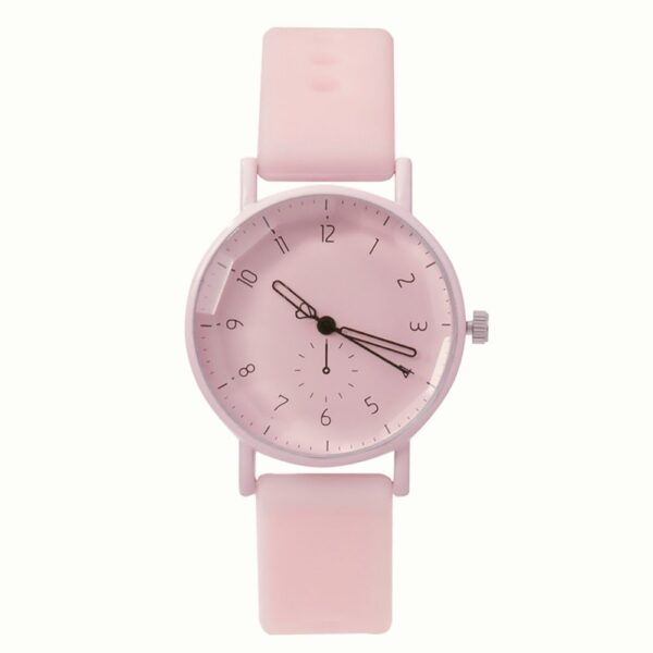 Pink Casual Chic Silicone Strap Ladies Quartz Watch