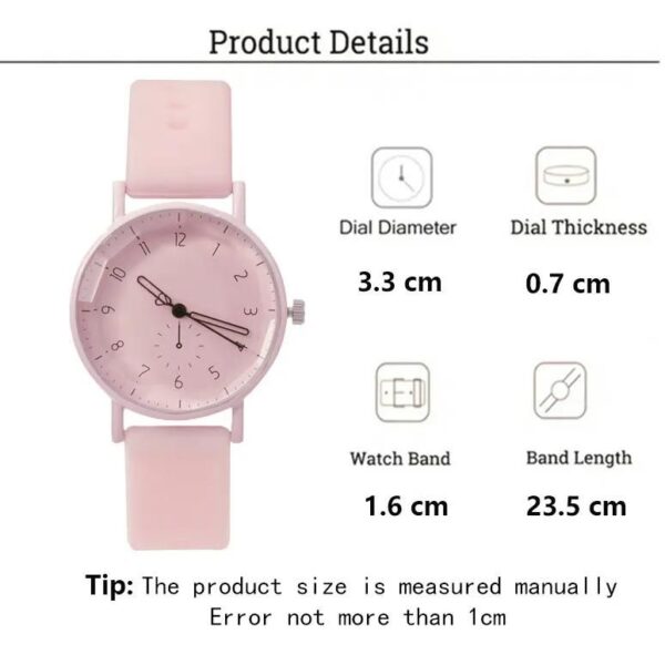 Pink Casual Chic Silicone Strap Ladies Quartz Watch