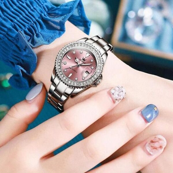 Luxury Silver Quartz Women’s Watch