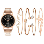 Luxury Quartz Watch & Gemstone Bracelet Set for Women