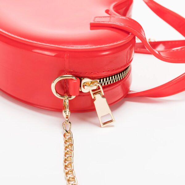 Stylish Heart-Shaped Waterproof Jelly Tote Bag with Chain Strap