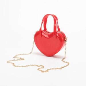 Stylish Heart-Shaped Waterproof Jelly Tote Bag with Chain Strap