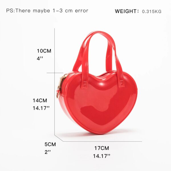 Stylish Heart-Shaped Waterproof Jelly Tote Bag with Chain Strap - Image 7