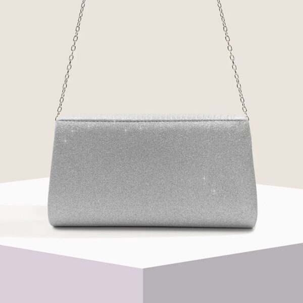 Luxury Glitter Evening Clutch with Chain Shoulder Strap - Image 3