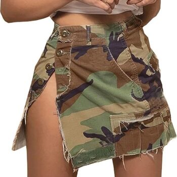 Camouflage A-Line Tassel Mini Skirt | Women’s Autumn Streetwear