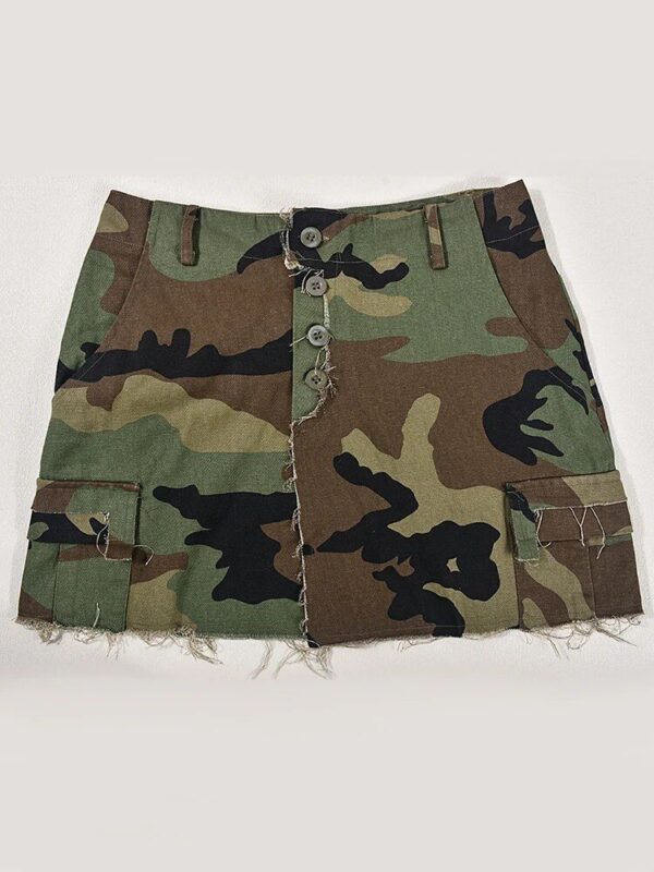 Camouflage A-Line Tassel Mini Skirt | Women’s Autumn Streetwear