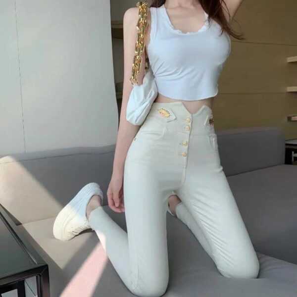 High-Waist Slim Fit Pencil Pants – Spring Essential Trousers for Women