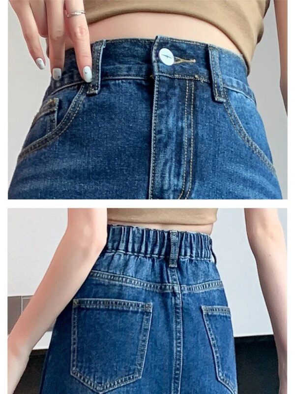 Spring-Summer Casual Tassel Maxi Denim Skirt – High Waist & Pockets
