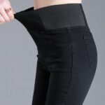 High-Waisted Skinny Pencil Jeans - Stretch Denim Leggings for Women