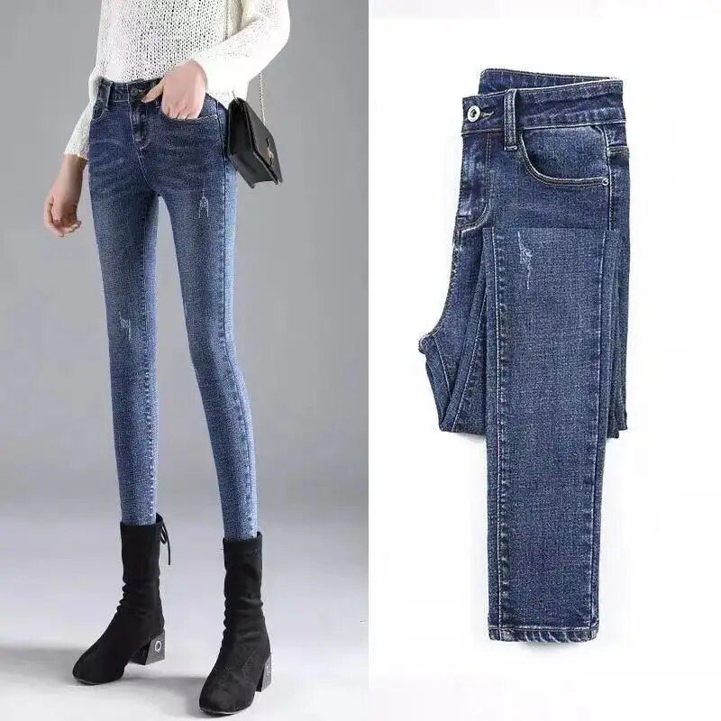 High Waist Slim-Fit Stretch Denim Jeans for Women