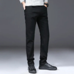 Winter Essential Fleece-Lined Slim Fit Jeans - Men's Warm Stretch Denim