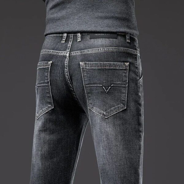 Men’s Regular Fit Straight Leg Stretch Denim Jeans – Light Blue & Smoke Gray
