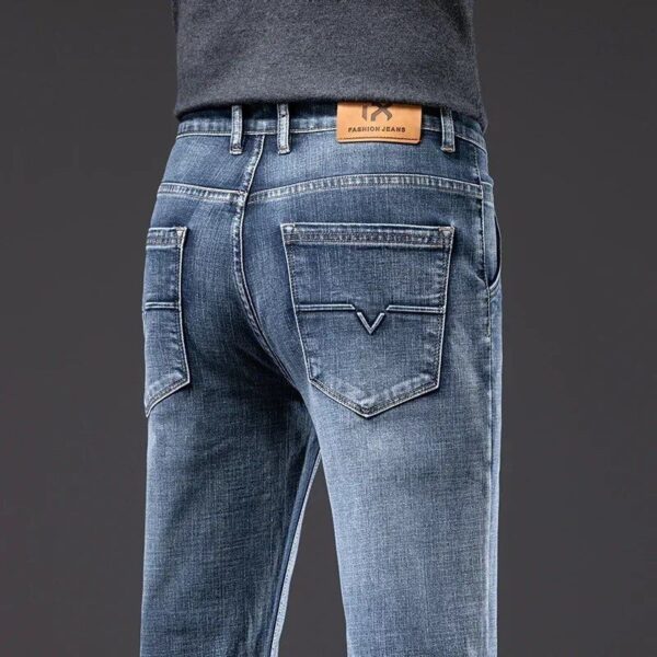 Men’s Regular Fit Straight Leg Stretch Denim Jeans – Light Blue & Smoke Gray